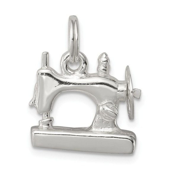 Sterling Silver Sewing Machine Charm New Pendant - Picture 1 of 2